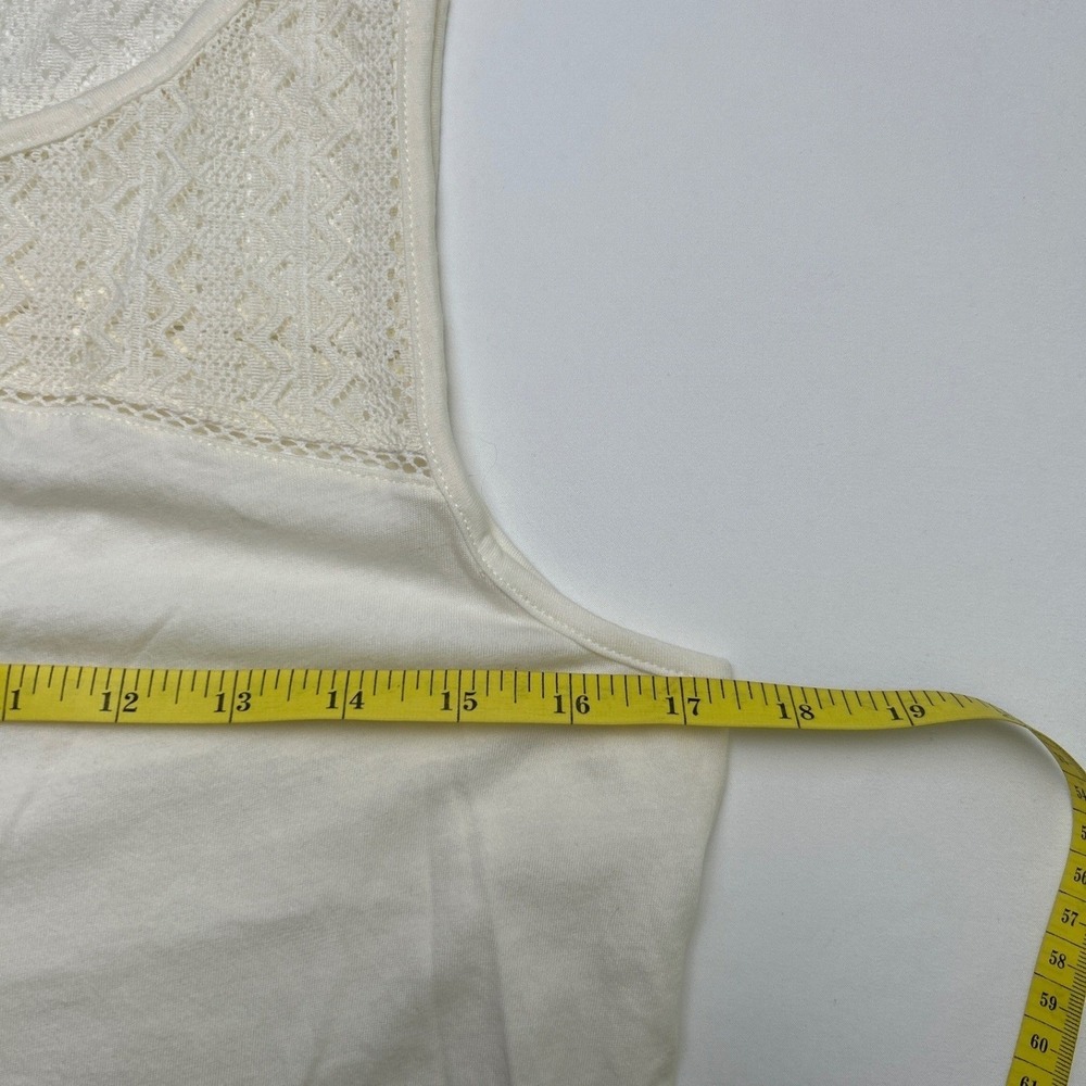 GAP Womens Crochet Lace Tank Top Cream Size S Boho Festival Layering Cottagecore - Picture 7 of 10